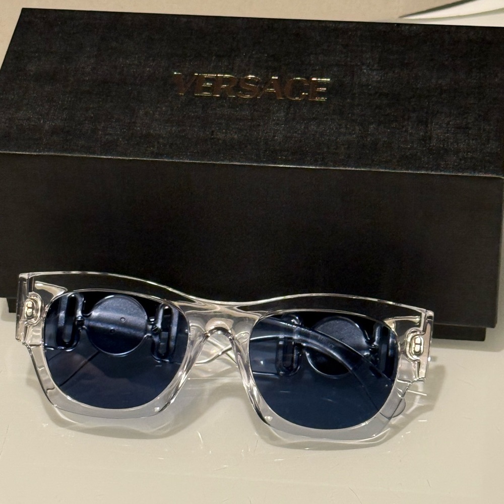 Versace clear frame sunglasses